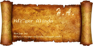 Höger Alinda névjegykártya
